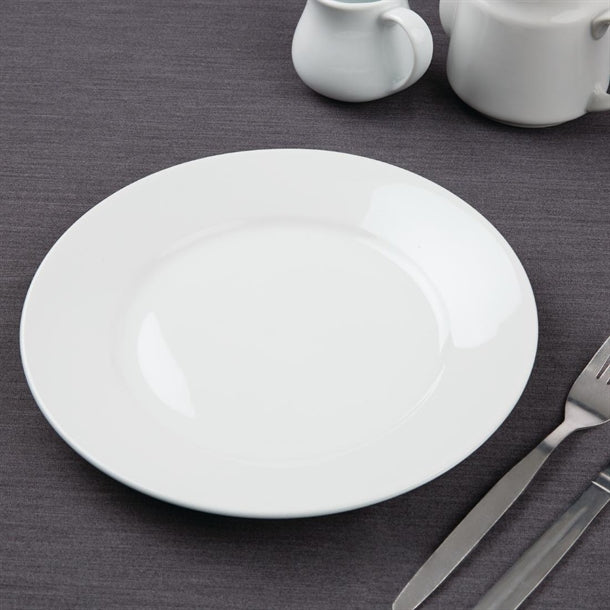 Olympia Athena Wide Rimmed Plates White 254mm (Pack of 12)