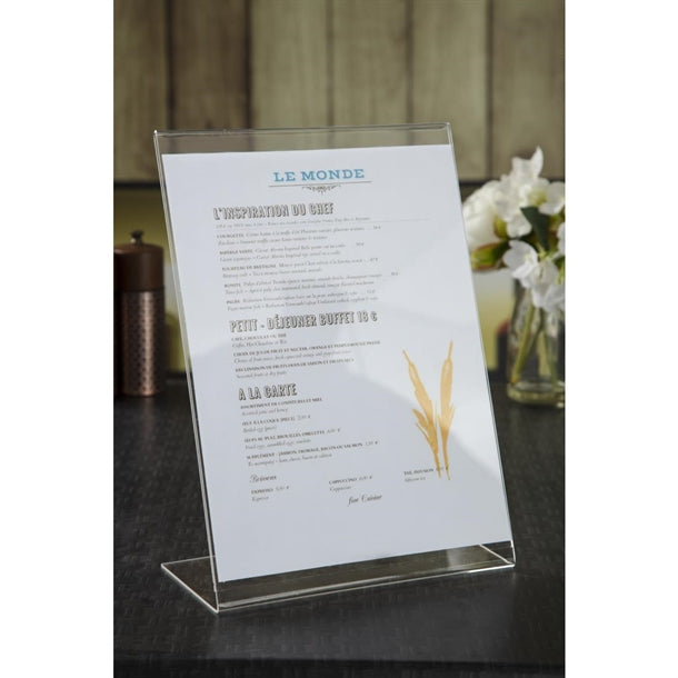 Slanted Acrylic Menu Holder A4
