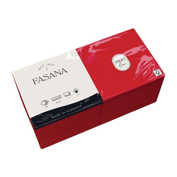 Fasana Professional Tissue Napkins Red 330mm (Pack of 1500)