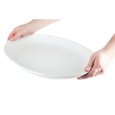 Olympia Whiteware French Deep Oval Plates 500mm