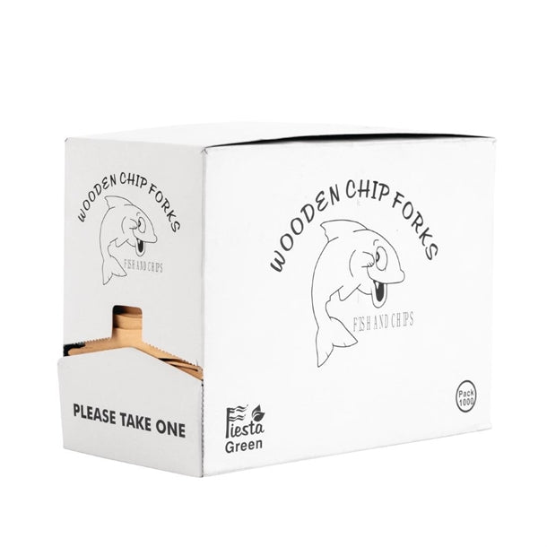 Fiesta Green Biodegradable Disposable Wooden Chip Forks (Pack of 1000)