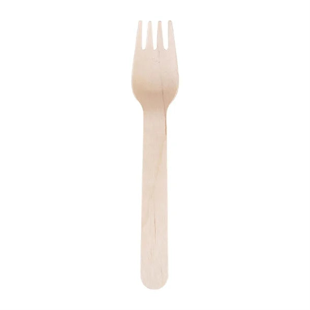 Fiesta Green Biodegradable Disposable Wooden Forks (Pack of 100)