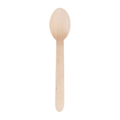 Fiesta Green Biodegradable Disposable Wooden Dessert Spoons (Pack of 100)