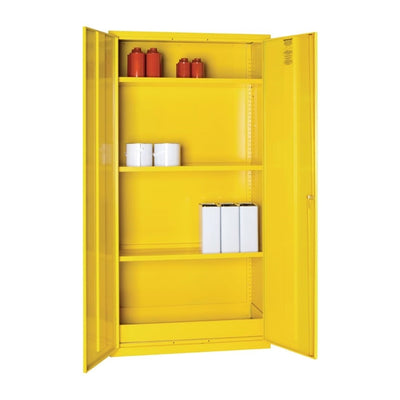 Hazardous Substance Cabinet Double Door Yellow 50Ltr