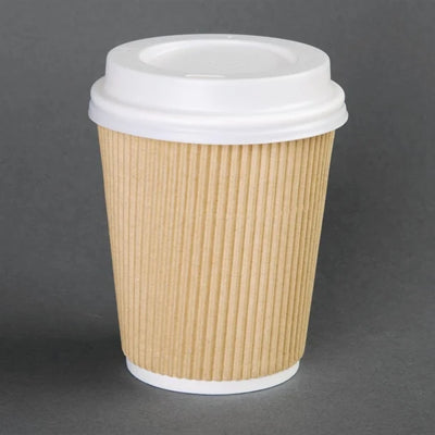 Fiesta Disposable Coffee Cup Lids White 340ml - 12oz and 455ml - 16oz (Pack of 1000)