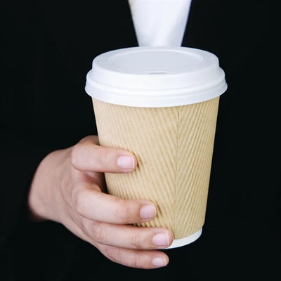 Fiesta Disposable Coffee Cup Lids White 340ml - 12oz and 455ml - 16oz (Pack of 1000)