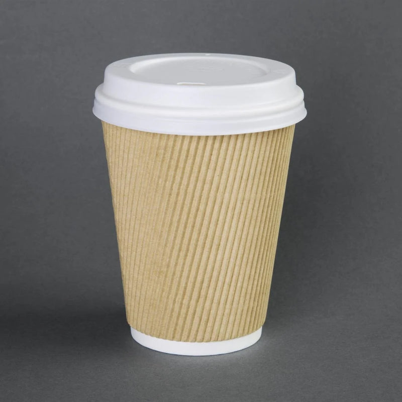 Fiesta Disposable Coffee Cup Lids White 225ml - 8oz (Pack of 50)