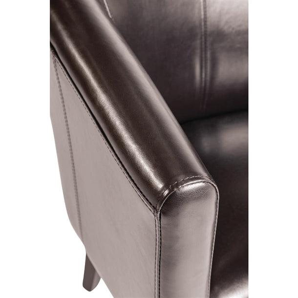 Bolero PU Leather Tub Armchair Dark Brown (Single)