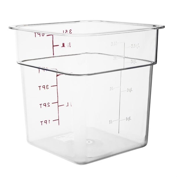Vogue Polycarbonate Square Storage Container 3.5Ltr