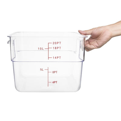 Vogue Polycarbonate Square Storage Container 10Ltr