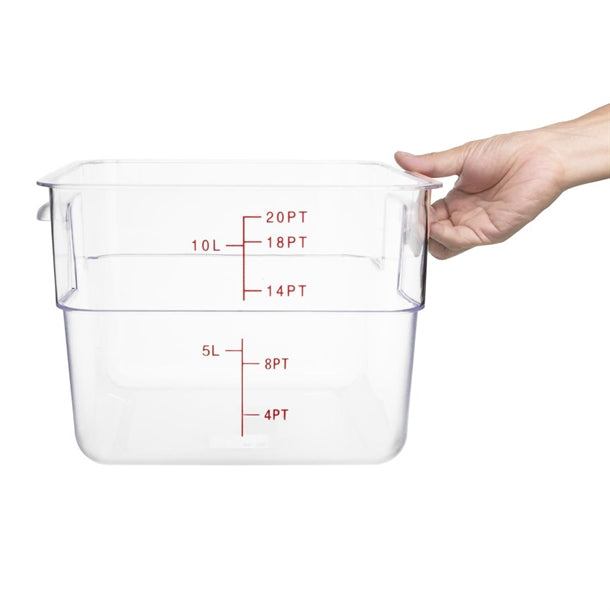 Vogue Polycarbonate Square Storage Container 10Ltr