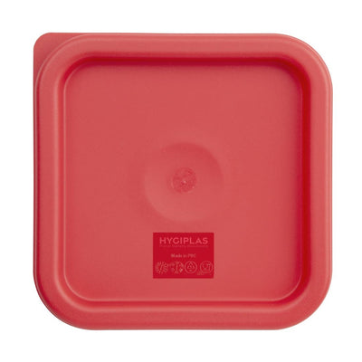 Vogue Square Food Storage Container Lid Red Medium