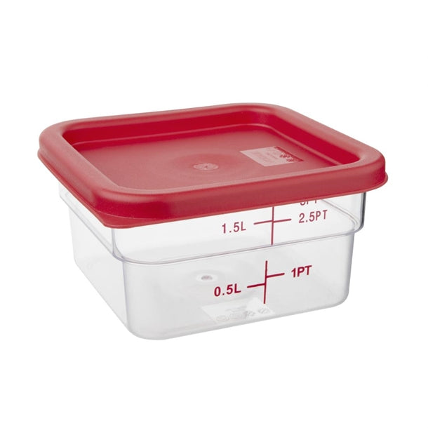 Vogue Square Food Storage Container Lid Red Small