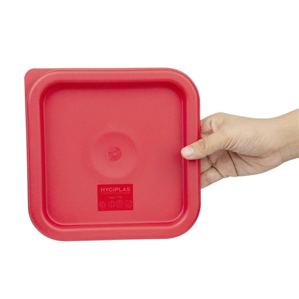 Vogue Square Food Storage Container Lid Red Large