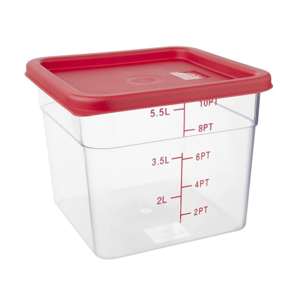 Vogue Square Food Storage Container Lid Red Large