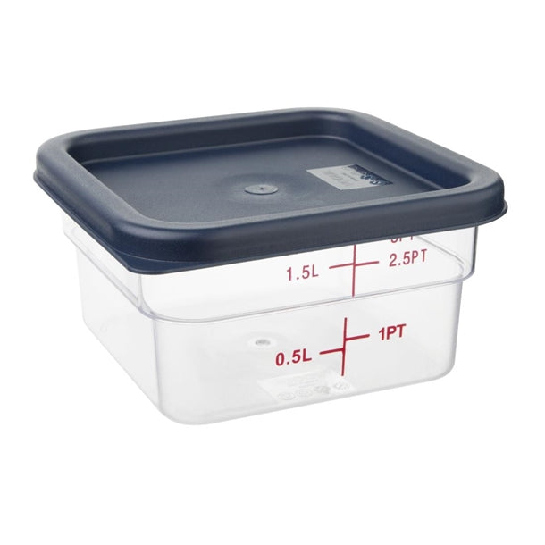 Vogue Square Food Storage Container Lid Blue Small