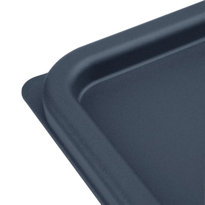 Vogue Polycarbonate Square Food Storage Container Lid Blue Large