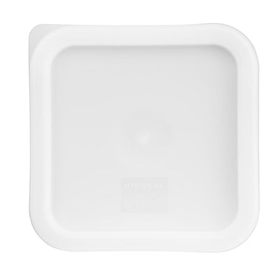 Vogue Polycarbonate Square Food Storage Container Lid White Small