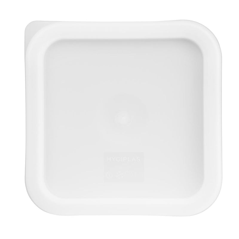 Vogue Polycarbonate Square Food Storage Container Lid White Small