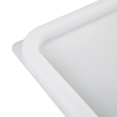 Vogue Polycarbonate Square Food Storage Container Lid White Small