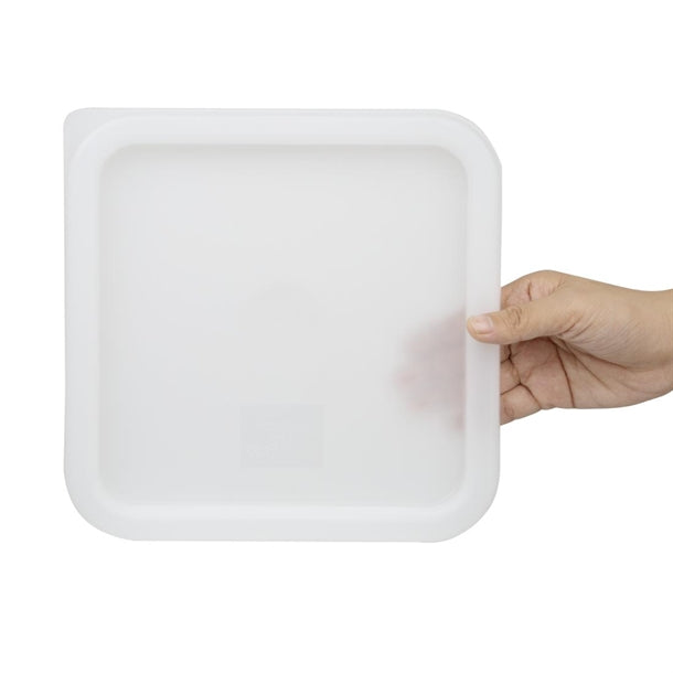 Vogue Square Food Storage Container Lid White Large