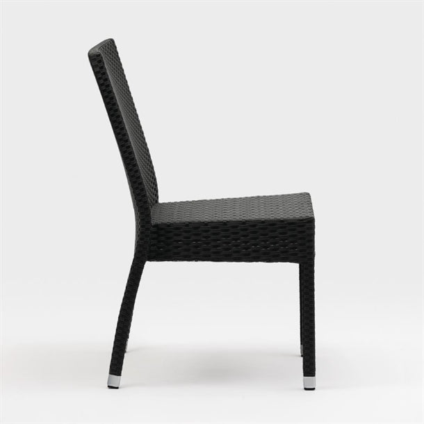 Bolero PE Wicker Side Chairs Charcoal (Pack of 4)