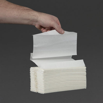 Jantex C Fold Paper Hand Towels White 2-Ply 160 Sheets (Pack of 15)