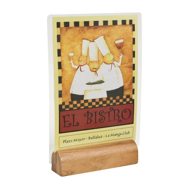 Rounded Acacia Wood Menu Holder