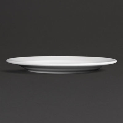 Royal Porcelain Classic White Wide Rim Plates 240mm (Pack of 12)