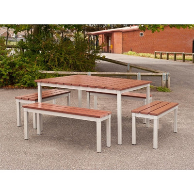 Enviro Outdoor Walnut Effect Faux Wood Bench 3ft