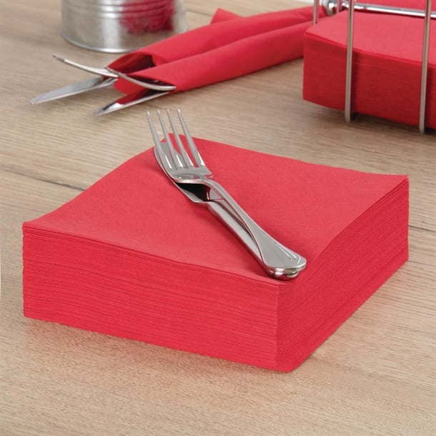 Fasana Professional Tissue Napkins Red 330mm (Pack of 1500)