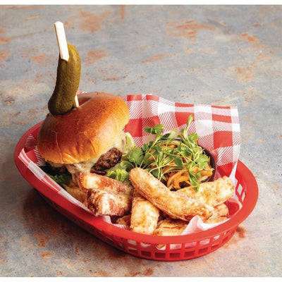 Greaseproof Paper Sheets Red Gingham 250 x 250mm (Pack of 200)