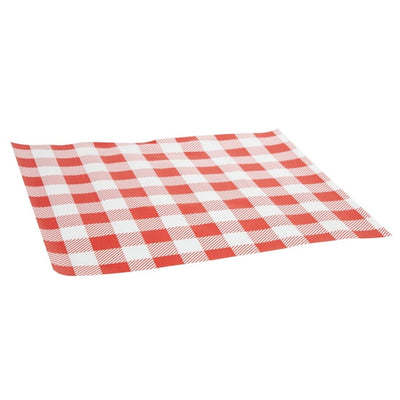 Greaseproof Paper Sheets Red Gingham 250 x 250mm (Pack of 200)