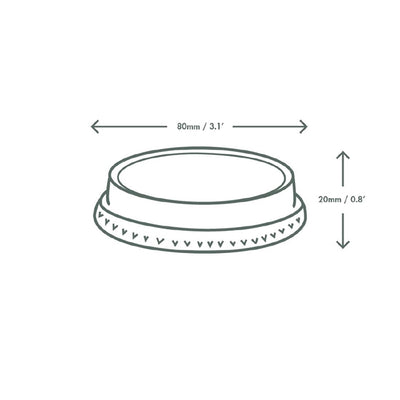 Vegware Compostable Flat Lids With No Hole 200ml - 7oz (Pack of 1000)