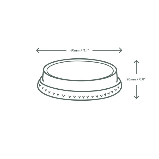 Vegware Compostable Flat Lids With No Hole 200ml - 7oz (Pack of 1000)