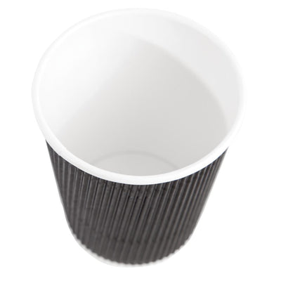 Fiesta Disposable Coffee Cups Ripple Wall Black 225ml - 8oz (Pack of 500)