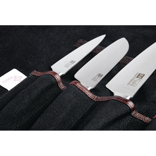 Boldric Canvas Knife Bag Black 6 Slots