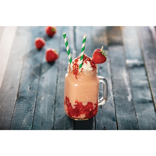 Fiesta Green Compostable Paper Straws Green Stripes (Pack of 250)