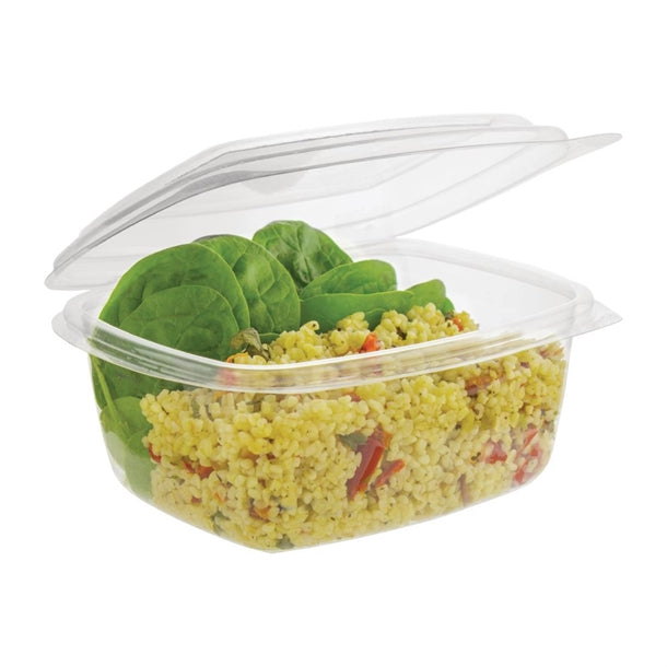 Vegware Compostable PLA Hinged-Lid Deli Containers 473ml - 16oz (Pack of 300)