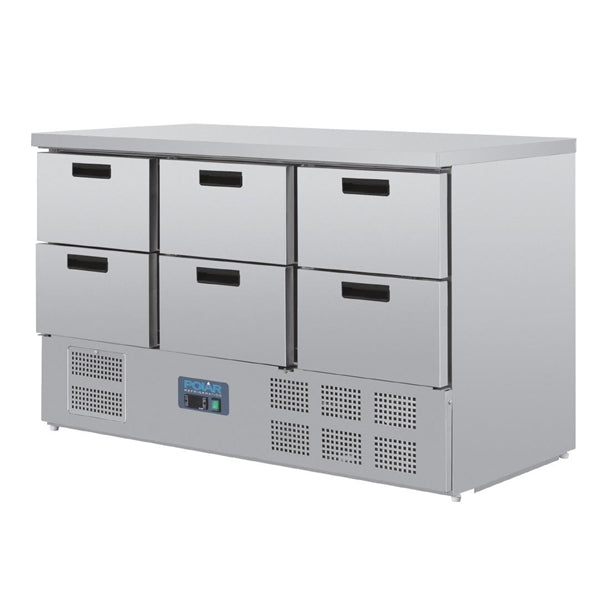 Polar G-Series Triple Door Counter Fridge 368Ltr
