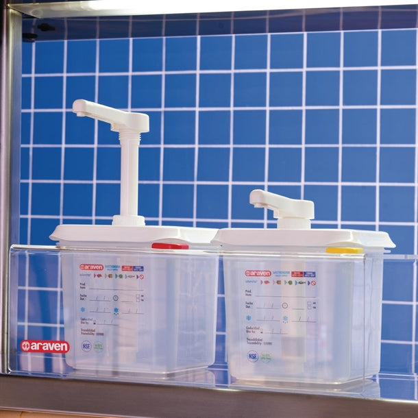 Araven Sauce Dispensers GN 1-6 Transparent 2.6Ltr (Pack of 2)