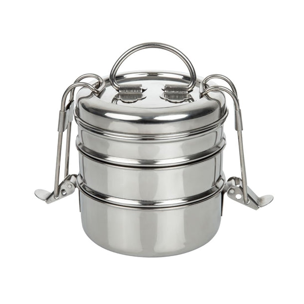 Utopia 3 Tier Tiffin Tin 115mm  (Pack of 6)