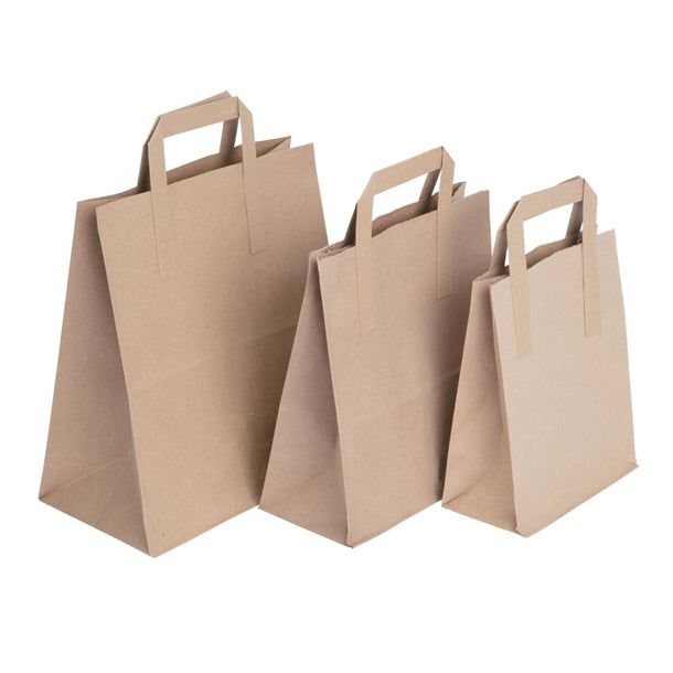 Fiesta Green Recycled Brown Paper Carrier Bags Small (Pack of 250)
