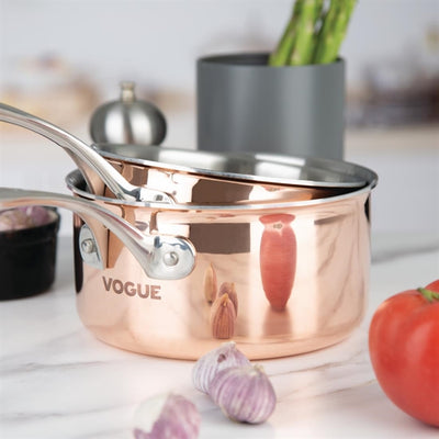 Vogue Induction Tri Wall Copper Saucepan 180mm