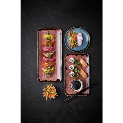 Dudson Harvest Plum Organic Rectangular Plate 10.6X6.3 inch Box 12