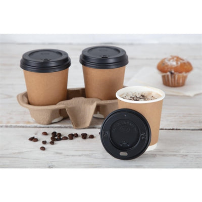 Fiesta Disposable Coffee Cup Lids Black 225ml - 8oz (Pack of 50)
