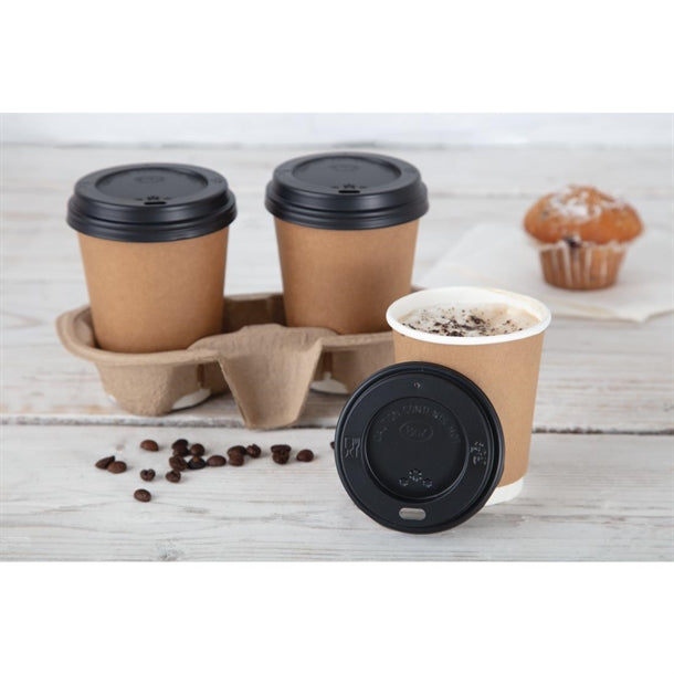 Fiesta Disposable Coffee Cup Lids Black 225ml - 8oz (Pack of 50)