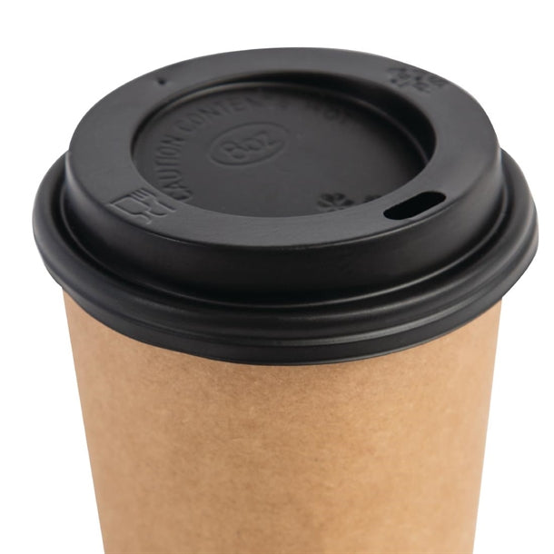 Fiesta Disposable Coffee Cup Lids Black 225ml - 8oz (Pack of 50)