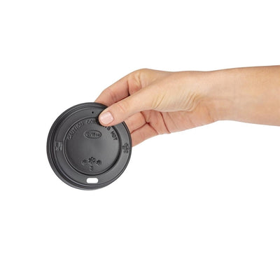 Fiesta Disposable Coffee Cup Lids Black 340ml - 12oz and 455ml - 16oz (Pack of 50)