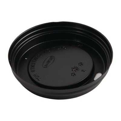 Fiesta Disposable Coffee Cup Lids Black 340ml - 12oz and 455ml - 16oz (Pack of 50)